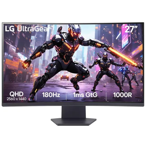 Image of LG 27GS60QC-B 27-inch curved gaming monitor.