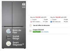 LG 655 L Frost-Free Smart Inverter Double Door Side-By-Side Refrigerator (GL-B257HDSY)
