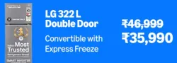 LG (GL-S342SDSX0) 322L 3Star Refrigerator @ ₹35990 on Amazon Prime Day Sale