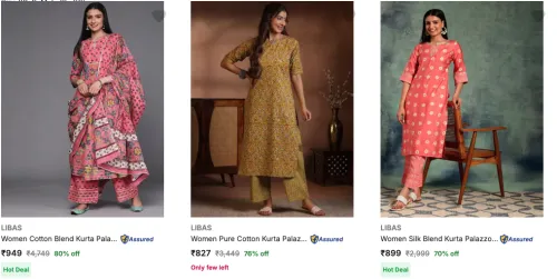 Image of LIBAS Women's Kurta Set at minimum 70% Discount