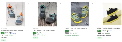 Image of LIBERTY Boys & Girls Velcro Sneakers @ Up to 62% Discount
