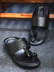 LIBERTY Men Coolers SRLE-159 Slipper Flats Sandal (Black , 7)