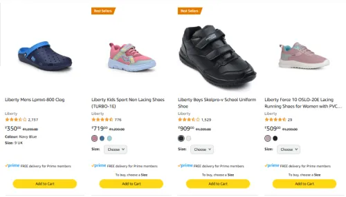Image of Liberty Men's footwear starting @ ₹300
