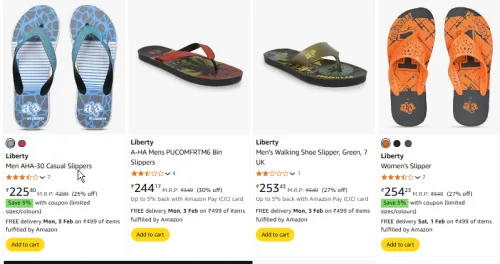 Image of Liberty Men & Women Fashion Slipers Starts Price @ ₹225