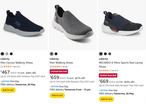 Image of Liberty Men's Walking Shoes at minimum 60% Discount