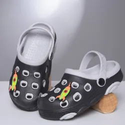 LIBERTY Sling Back Clogs For Boys (Black , 7 - 8 Years)