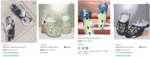 Image of LIBERTY Sling Clogs For Boys @ Up to 70-75% Discount