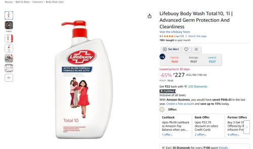 Image of Lifebuoy Body Wash Total10, 1L