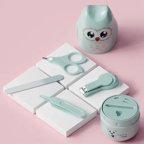 Image of Lifelong Cuppy Baby Nail Trimmer for Newborns Scissors for Baby Boy & Girl - Complete Baby Manicure Set (LLCGK01, Light 
