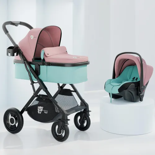 Image of Lifelong Cuppy Baby Stroller: 5-in-1 stroller/pram, car seat, bassinet, and carry cot.