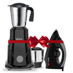 Lifelong Duos 500W Mixer Grinder (2 Jars) + 1100W Dry Iron Combo