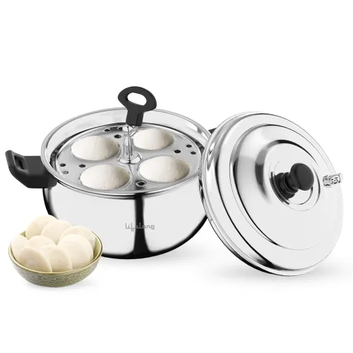 Image of Lifelong Idli Cooker 3 Plate | 12 idlis | (LLIDCKR03, Steel Silver)