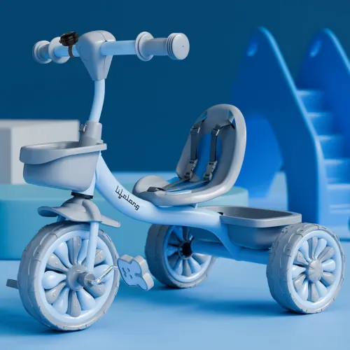 Image of Lifelong Kids Tricycle with Eva Wheels, Bell and Storage Basket/Baby