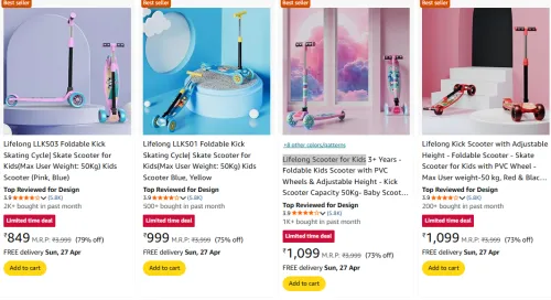 Image of Lifelong Scooter for Kids Minimum 70% Discount