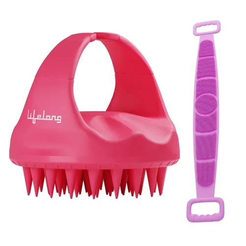 Image of Lifelong Silicone Scalp Massager Shampoo Brush with Body Scrubber |