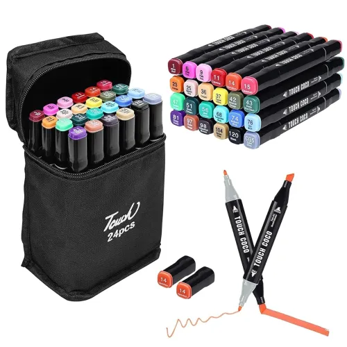 Image of like it Twin Tip Art Markers Set of 24 (Multicolor)