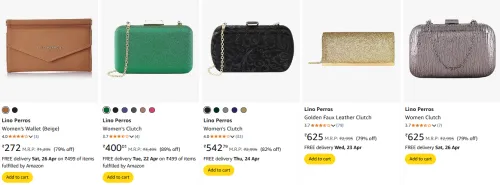 Image of Lino Perros Clutches at minimum 70% Off