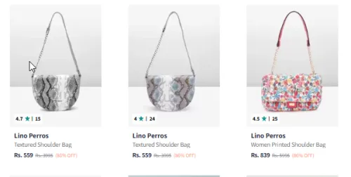 Image of Lino Perros Handbag Minimum 80% Discount