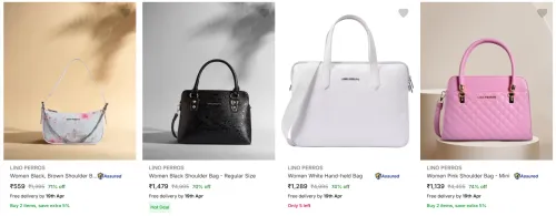 Image of LINO PERROS minimum 70% Off on Handbags & Clutches