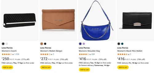 Image of Lino Perros Women's Clutch Starting At @₹250