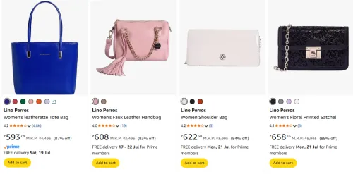Image of Lino Perros Women's HandBag Upto 89% Discount