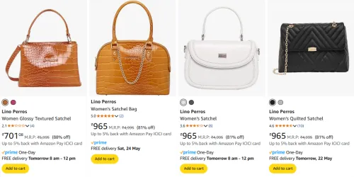 Image of Lino Perros Women's Satchels at minimum 72% Discount