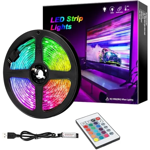 Image of Litehom 3M RGB LED Strip Lights (USB, Remote, 16 Colors)