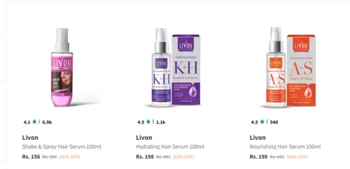 Image of Livon Hair Serum Upto 60% Discount
