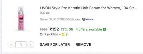 Image of LIVON Style Pro Keratin Hair Serum 100ml