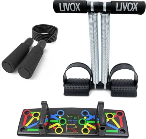 Image of LIVOX Tummy Trimmer + Pushup Board + Skipping Rope