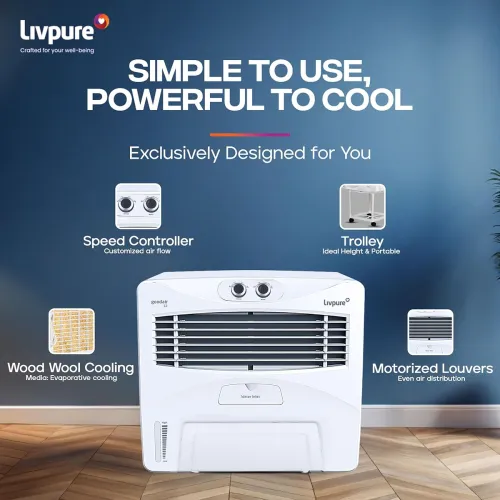 Image of Livpure GoodAir Window Air Cooler-52 L with High Air Delivery | 190-Watt Motor with Overload Protection |.