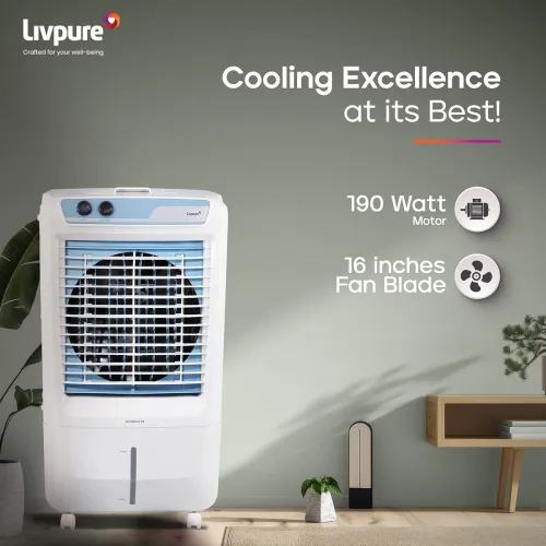 Image of Livpure Koolbliss Desert Air Cooler - 88 L | 190W Motor with Thermal Overload Protection |