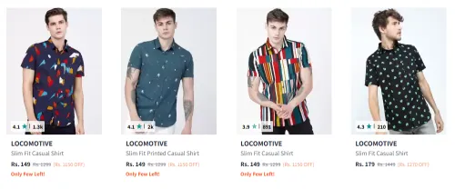 Image of LOCOMOTIVE Men Printed Casual Shirt Starting At ₹149