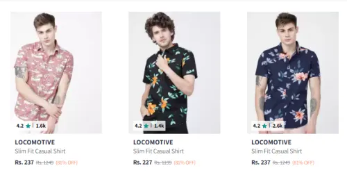 Image of Locomotive Men's Printed Shirts Starting @₹227