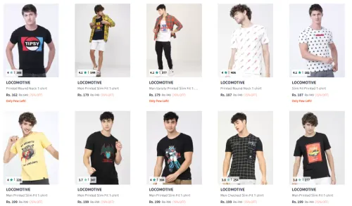Image of LOCOMOTIVE Printed Round Neck T-shirt starting @ ₹162