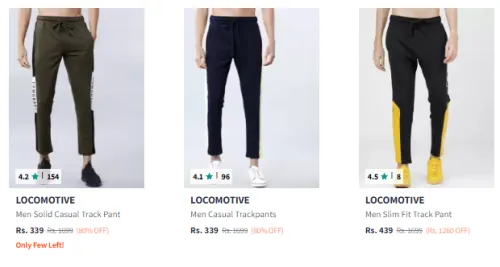 Image of Locomotive Brand Track Pants @ Up to 80% Discount | Start ₹263