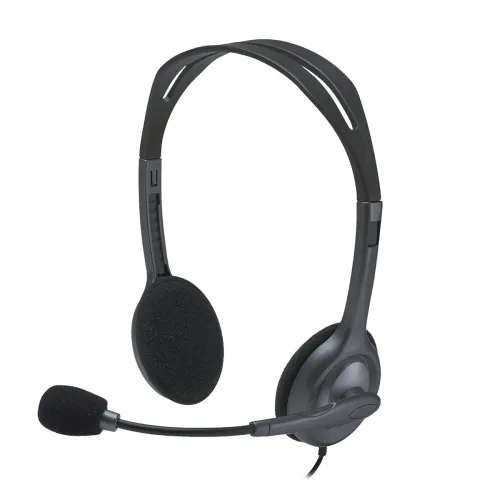 Image of Logitech H111 Wired On Ear Headphones With Mic Black