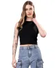 London Hills Womens & Girls Solid Crop Tank Top Solid Ribbed Slim Fit Crop Tank Top