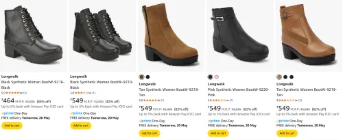 Image of Longwalk Women's Boots at minimum 80% Discount