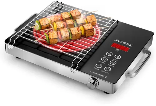 Image of Longway 2200 W Induction Cooktop Touch Panel (Black, Infralite Pro).