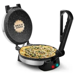 Longway Automatic Electric Roti Maker | Non-Stick Stainless Steel Press for Roti, Chapati & Parathas Multipurpose |