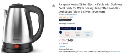 Longway Kestro 2 Liter Electric Kettle