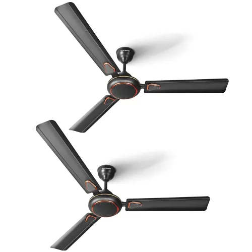 Image of LONGWAY Kiger P2 1200 mm/48 inch Ultra High Speed 3 Blade Anti-Dust Decorative Star Rated Ceiling Fan (Smoked Brown, Pac
