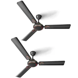 LONGWAY Kiger P2 1200 mm/48 inch Ultra High Speed 3 Blade Anti-Dust Decorative Star Rated Ceiling Fan (Smoked Brown, Pac
