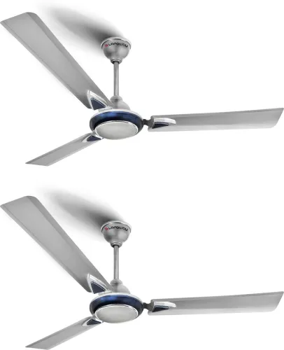 Image of Longway Starlite-1 P2 1200 mm 3 Blade Ceiling Fan (Ultra High Speed | Silver Blue | Pack of 2).