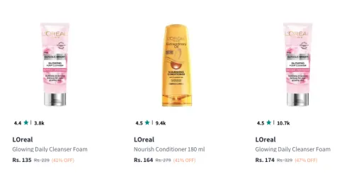 Image of L'Oreal Beauty Products Starting @ ₹135