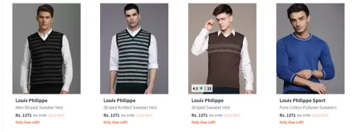 Image of Louis Philippe Men Fashion Sweatshirt Flat 51% Discount