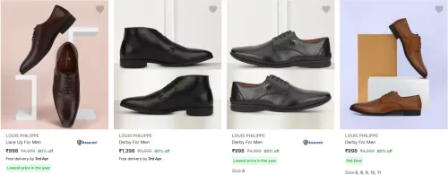 Image of LOUIS PHILIPPE Men's Footwear 80% Off