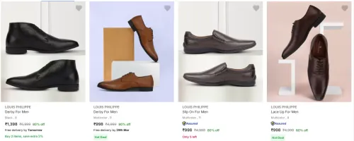 Image of LOUIS PHILIPPE Men's Formal Shoes Min. 80% Discount