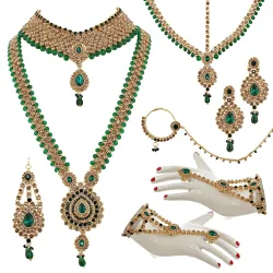 Lucky Jewellery 18k Gold-Plated Bridal Set